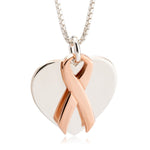 Breast Cancer Ribbon Heart Necklace