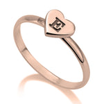 Engraved Initial Heart Ring