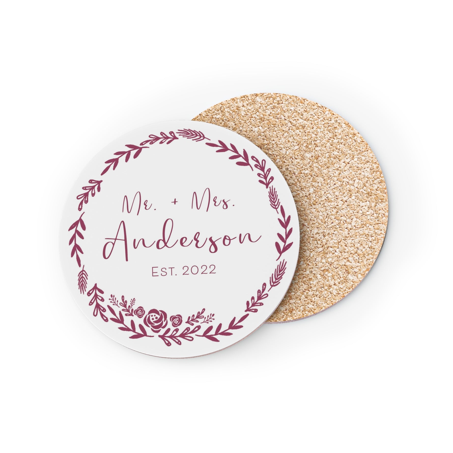 daily monogram - round customize coaster