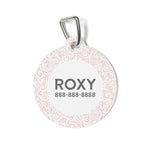 Personalized Pet Tag - Pink Filigree
