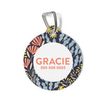 Personalized Pet Tag - Dark Floral