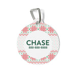 Personalized Pet Tag - Vintage Christmas Print