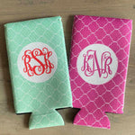 Patterned Monogram Slim Can Cooler