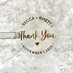 Round Foil Wedding Favor Thank You Stickers  - Rose Gold, Gold, Silver or Black - Daily Monogram