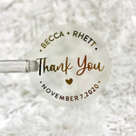 Round Foil Wedding Favor Thank You Stickers - Rose Gold, Gold, Silver or Black - Daily Monogram