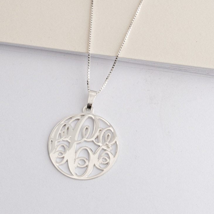 Circle Disc Monogram Necklace - Daily Monogram