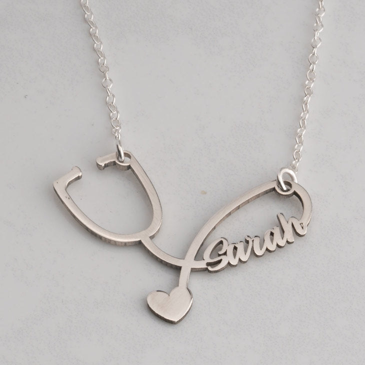 Stethoscope Name Necklace - Daily Monogram