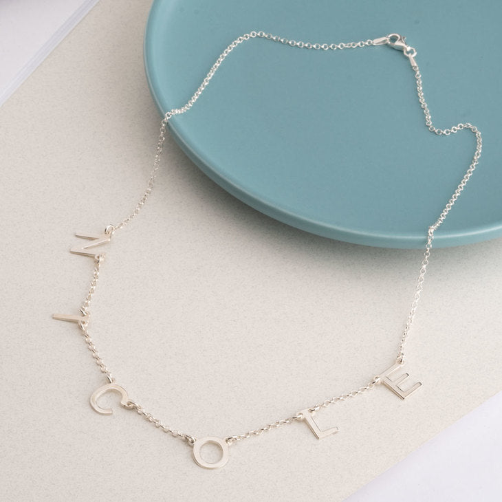 Spaced Letters Name Necklace - Daily Monogram