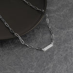 Paperclip Chain Necklace with Engraved Nameplate - Daily Monogram