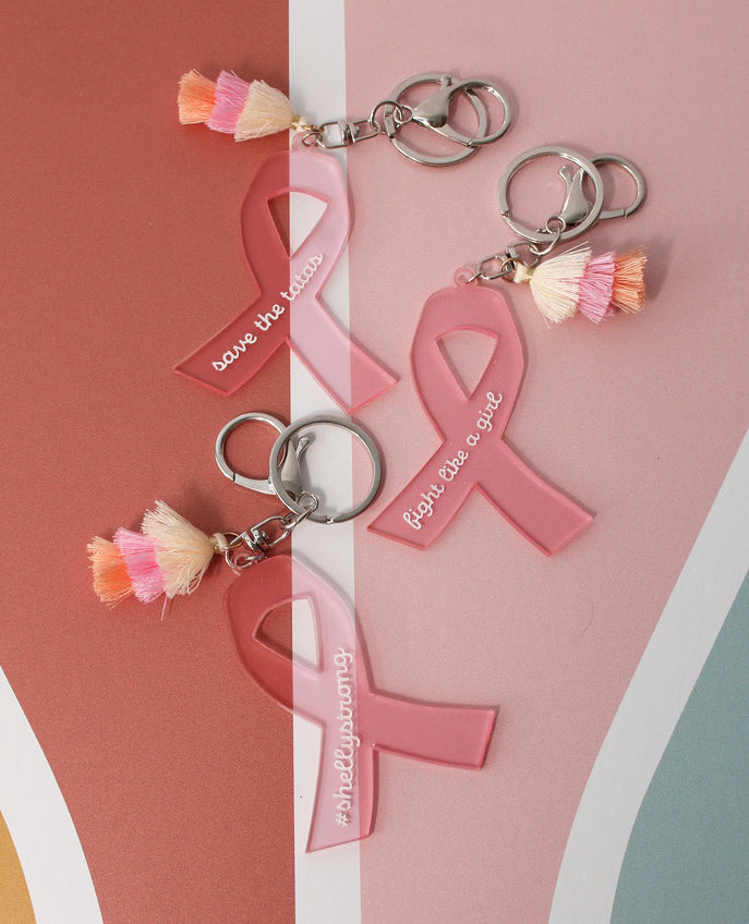 Breast Cancer Awareness Keychain or Bag Charm