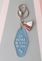 I'd Rather Be With My Dog - Vintage Style Acrylic Keychain