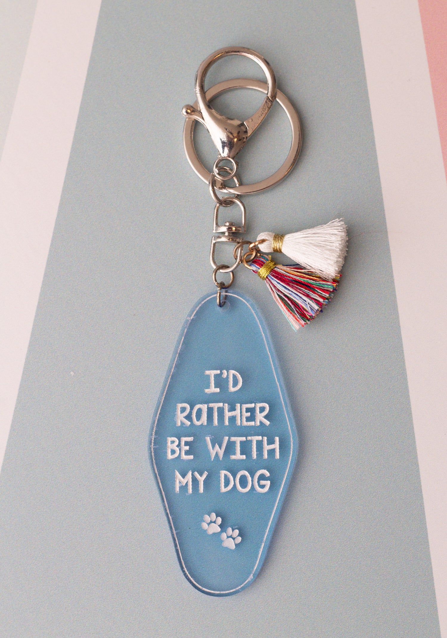 I'd Rather Be With My Dog - Vintage Style Acrylic Keychain