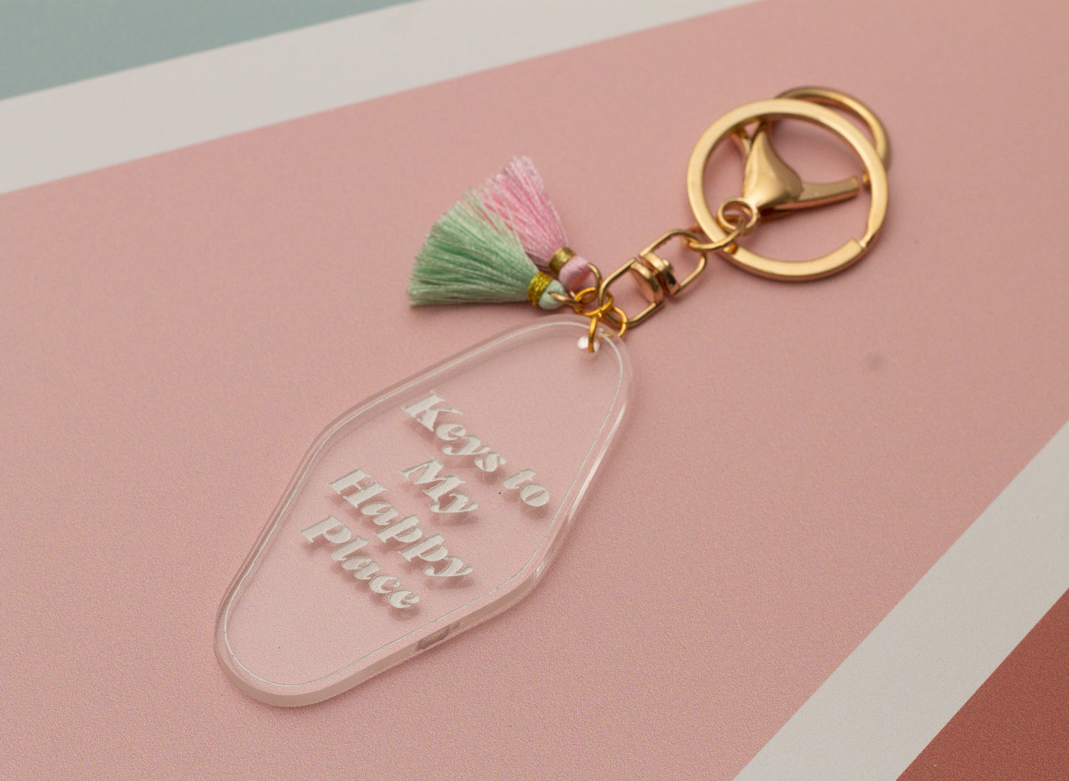 Keys to My Happy Place - Vintage Style Acrylic Keychain