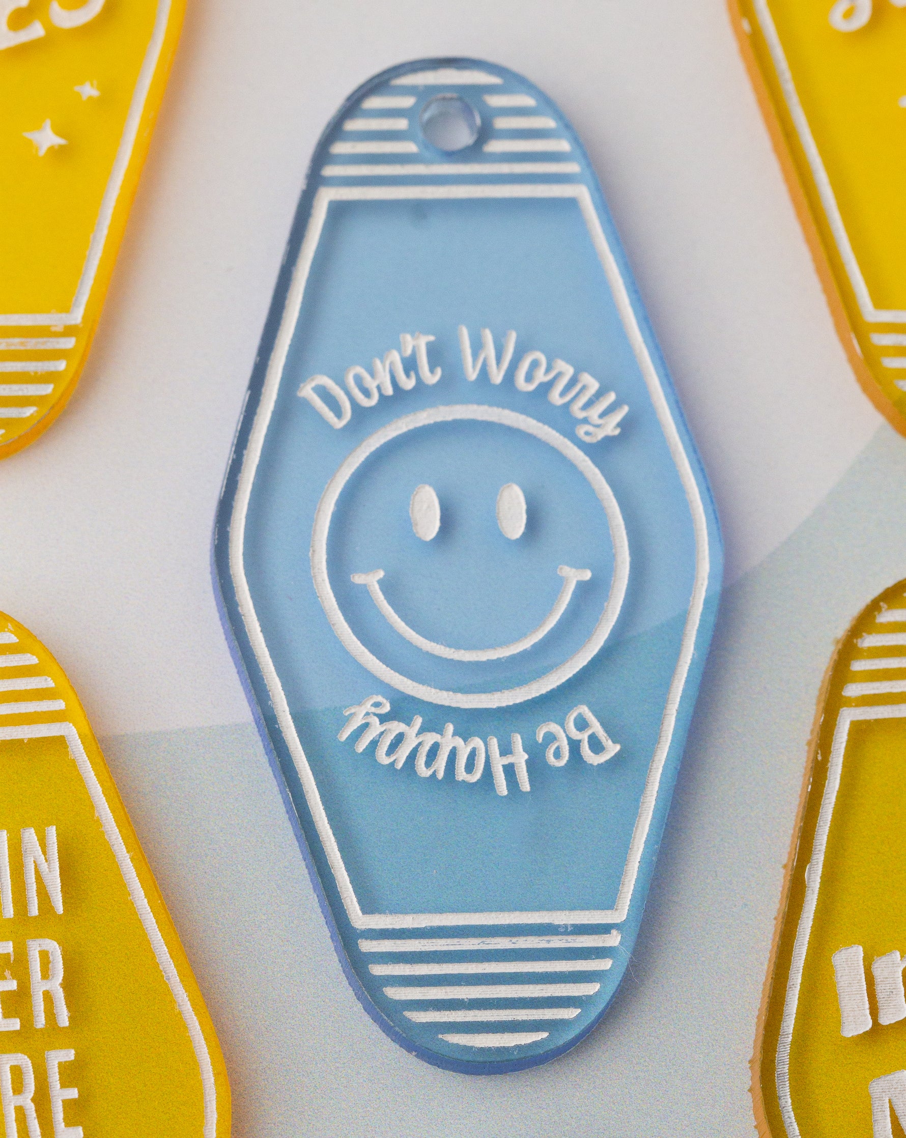 Don't Worry Be Happy Smiley Keychain