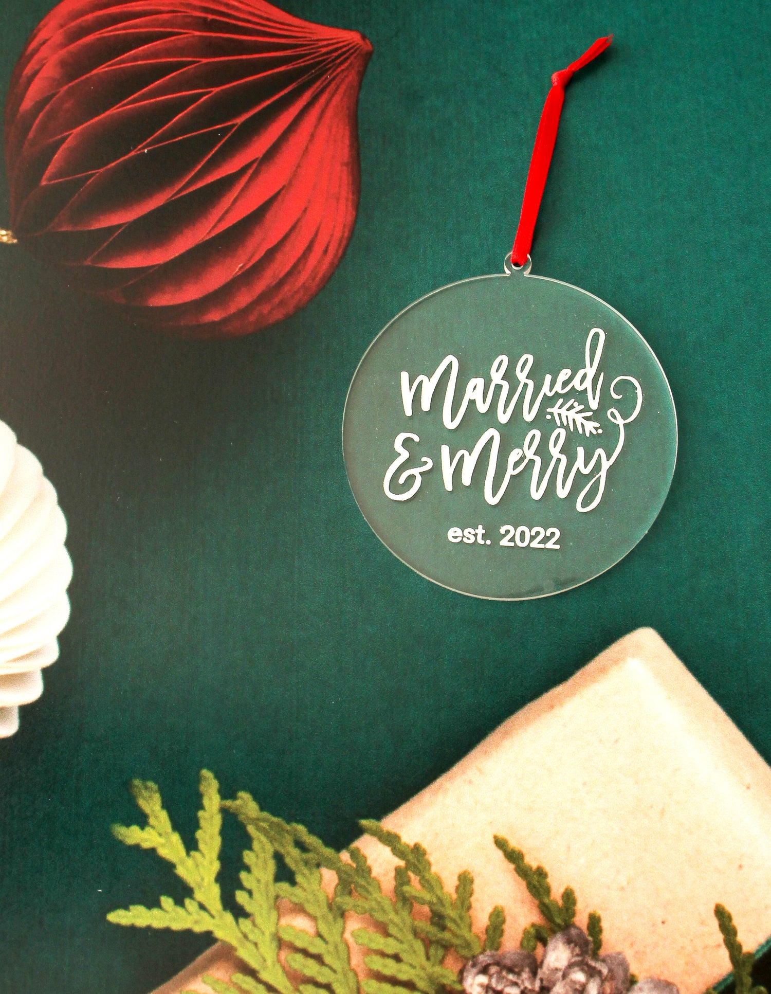 Married & Merry Christmas Ornament