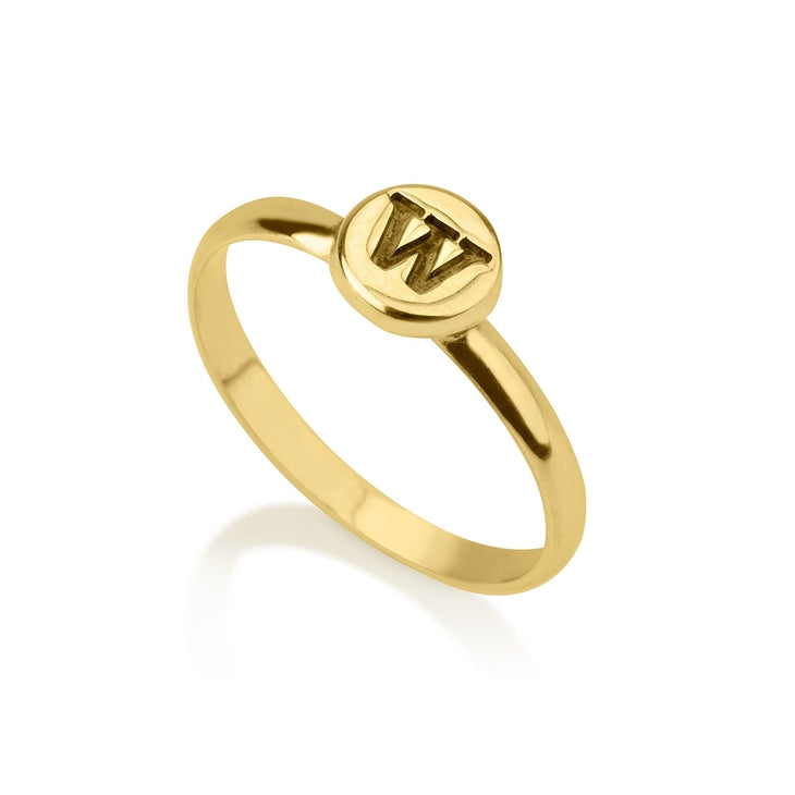 Round Engraved Initial Ring