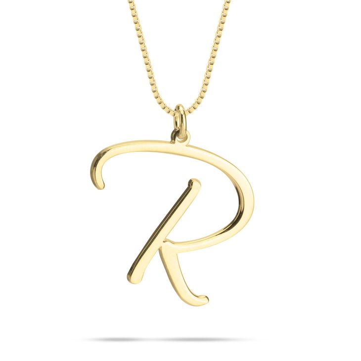 Cursive Initial Necklace - Sterling Silver, Rose Gold or Gold
