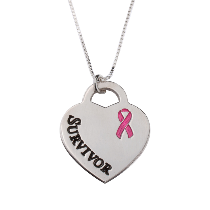 Breast Cancer Survivor Heart Necklace