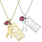Faith & Hope Breast Cancer Ribbon Necklace