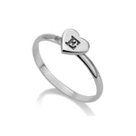 Engraved Initial Heart Ring