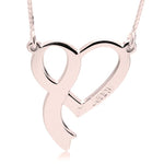 Engraved Breast Cancer Ribbon Heart Necklace