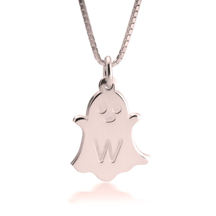 Ghost Monogram Initial Necklace