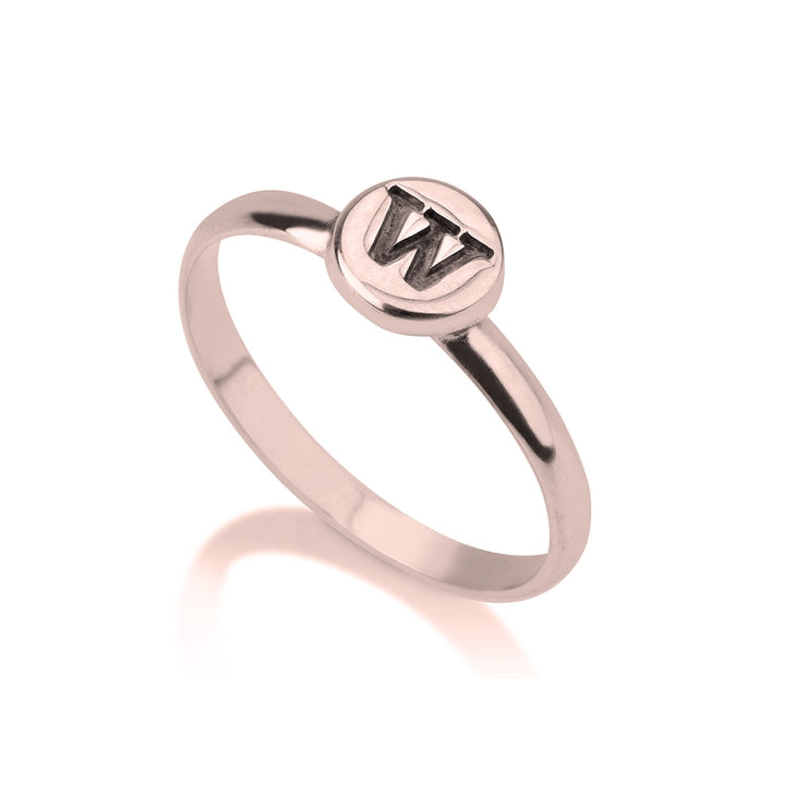 Round Engraved Initial Ring