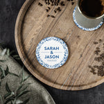 daily monogram - round custom coaster