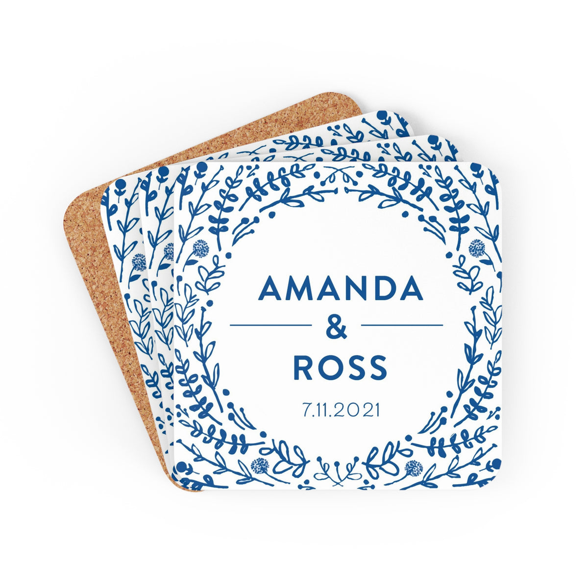 daily monogram - square custom coaster