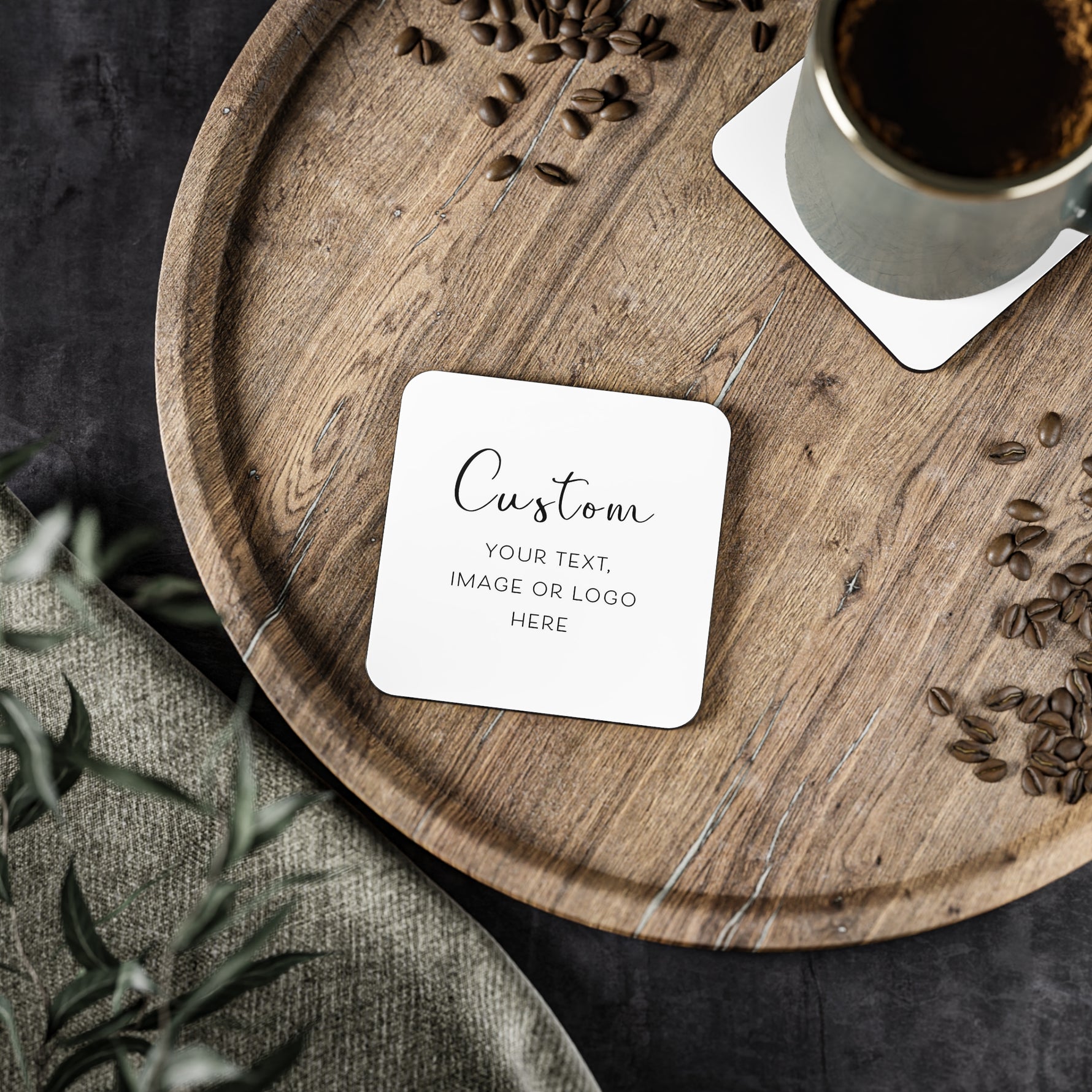 daily monogram - square customize coaster