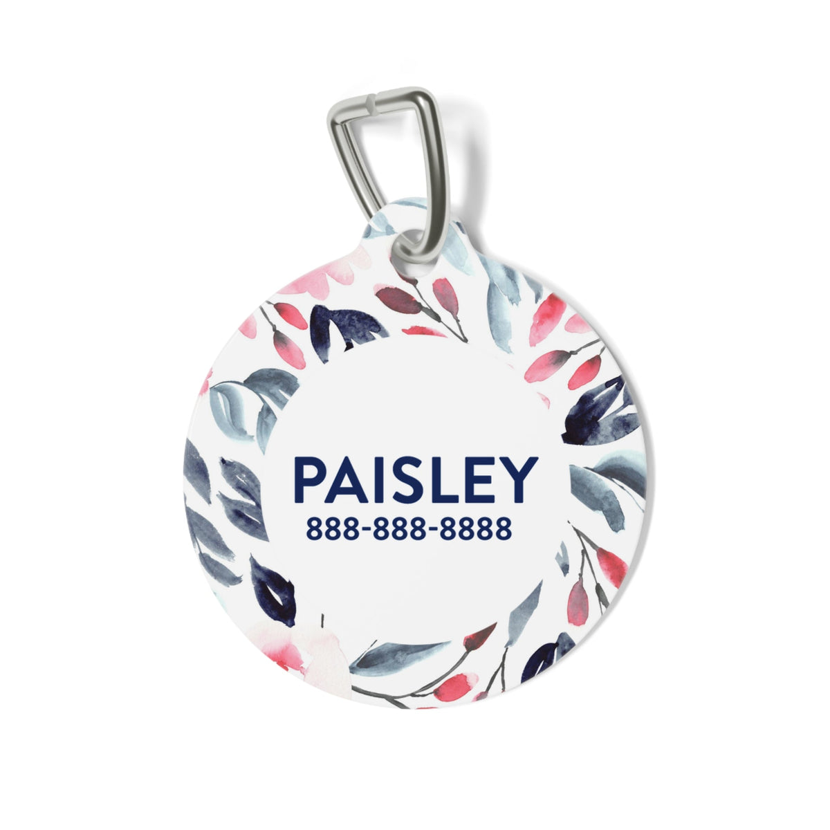 front of Personalized Pet Tag - Floral