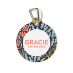 Personalized Pet Tag - Dark Floral