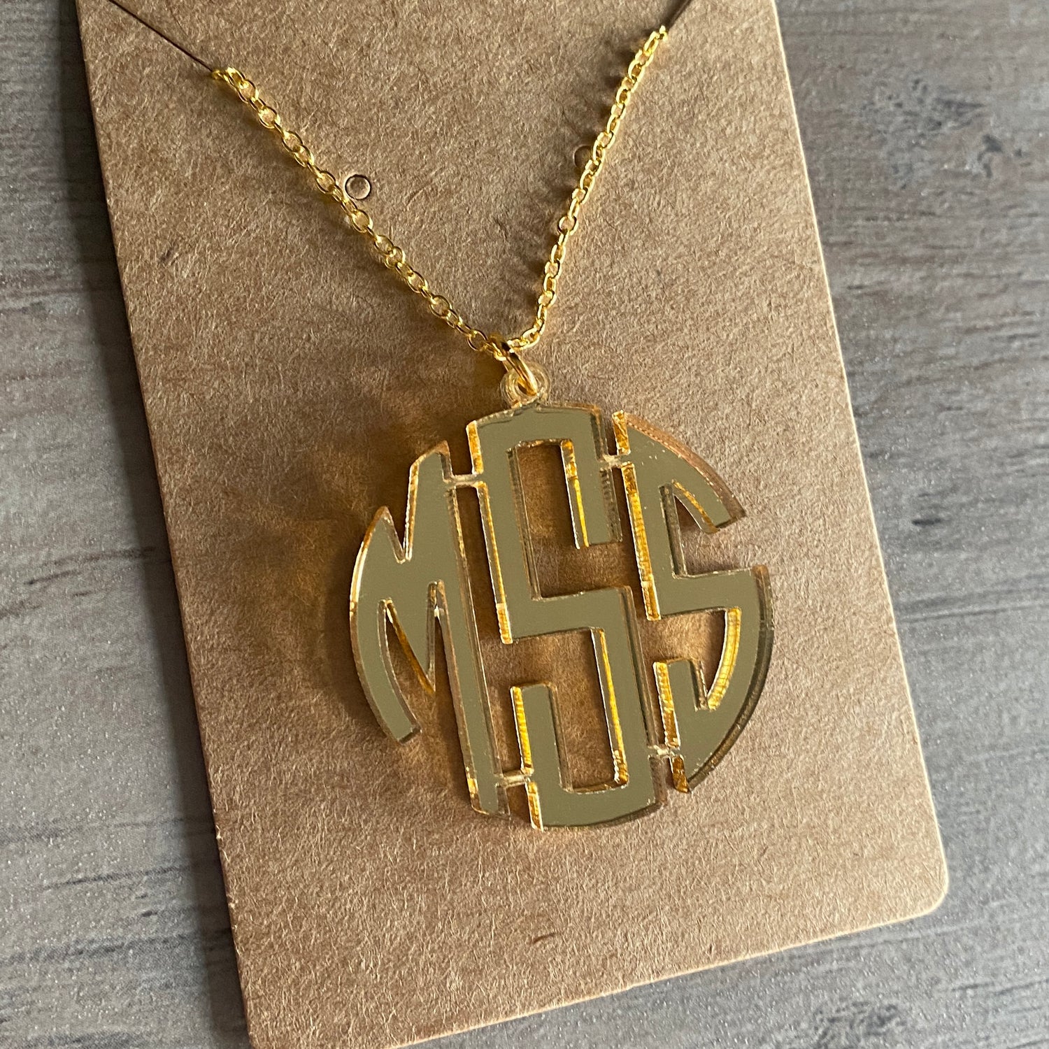 Circle Monogram Pendant Necklace