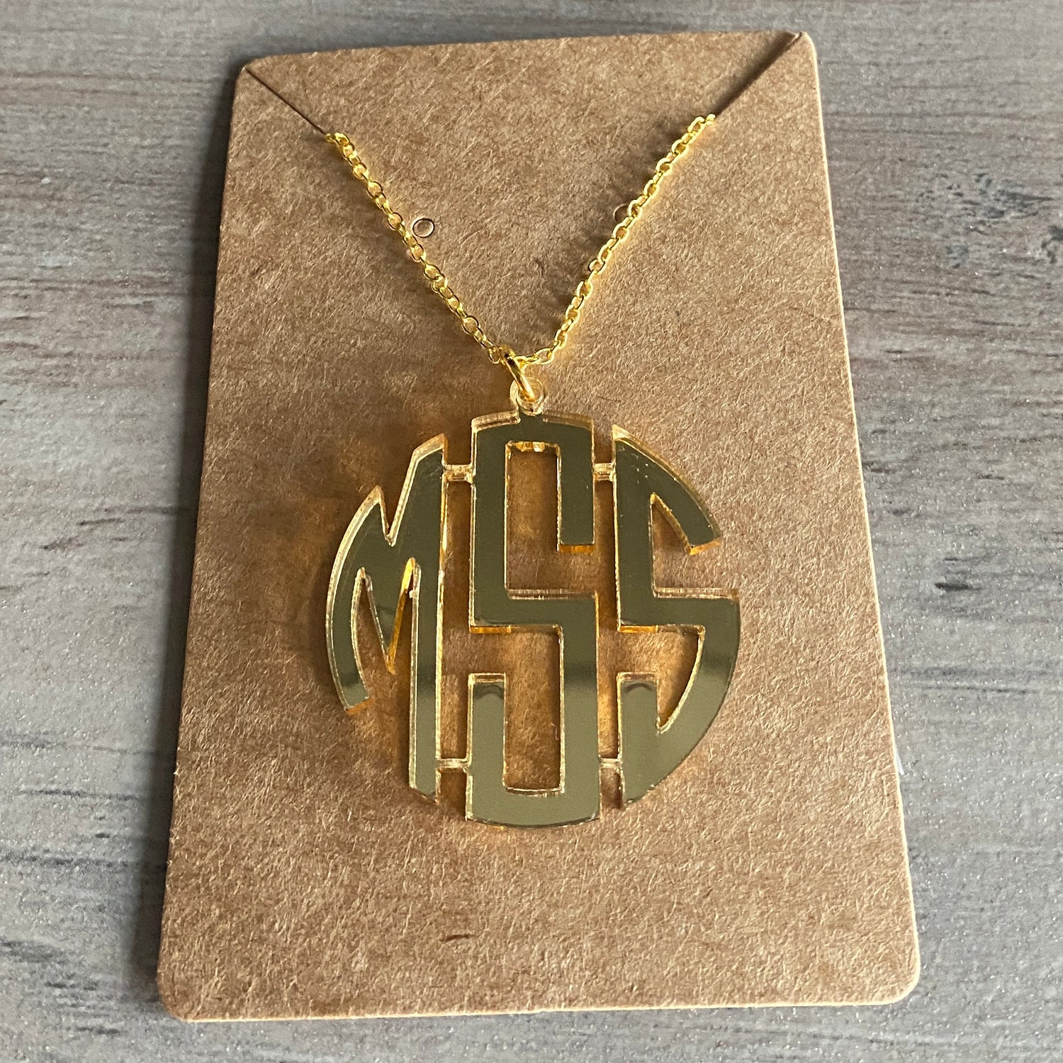 Circle Monogram Pendant Necklace