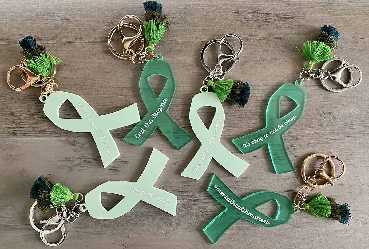 daily monogram - mental health awareness keychain
