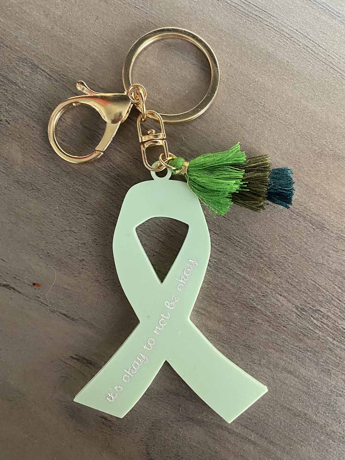 daily monogram - mental health awareness keychain