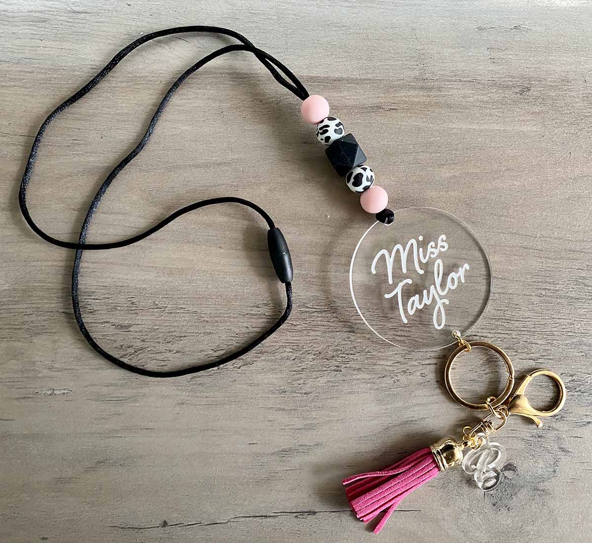 Personalized Breakaway Teacher Lanyard - daily monogram