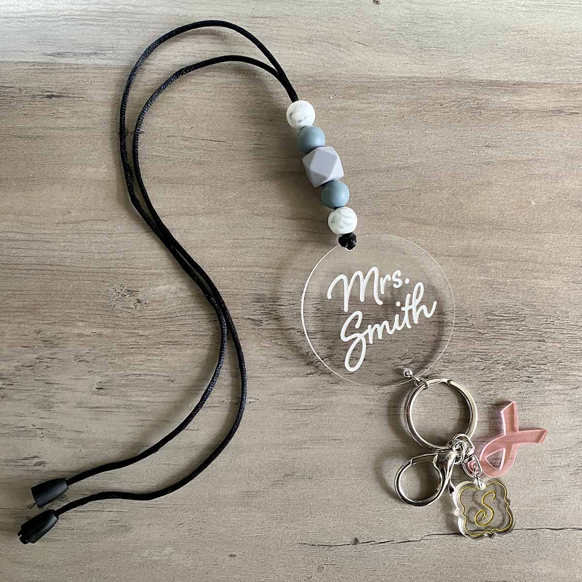 Personalized Breakaway Teacher Lanyard - daily monogram