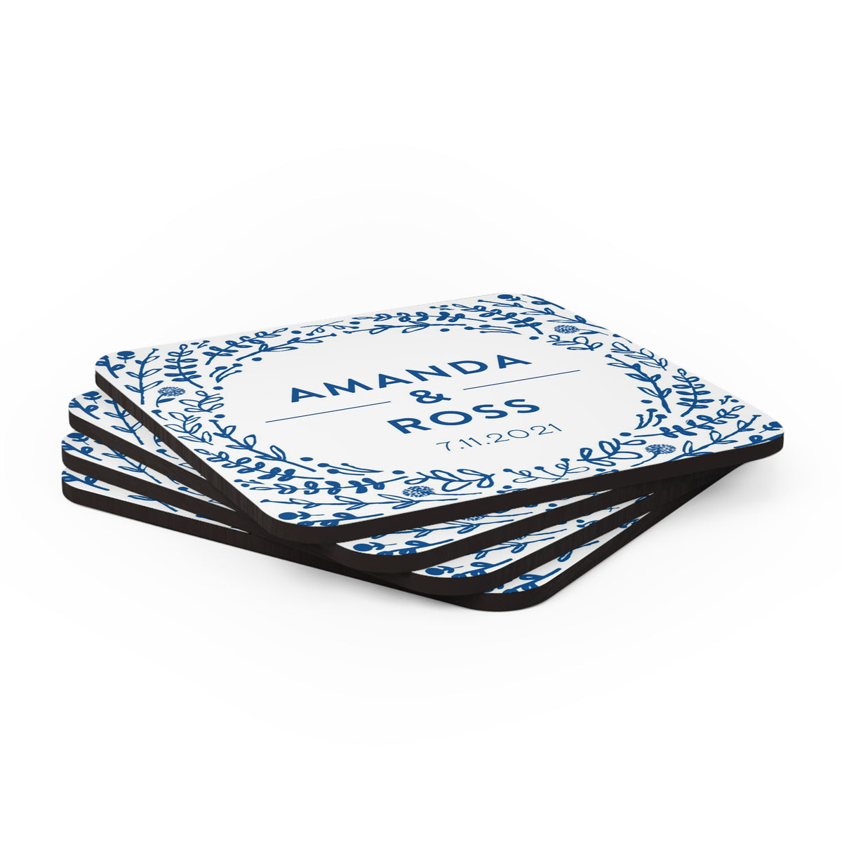 daily monogram - square custom coaster