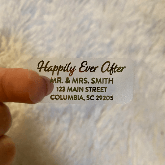 Wedding Foil Return Address Labels - Rose Gold, Gold, Silver or Black - Daily Monogram