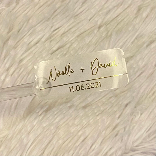 Foil Wedding Favor Bubble Labels - Rose Gold, Gold, Silver or Black - Daily Monogram