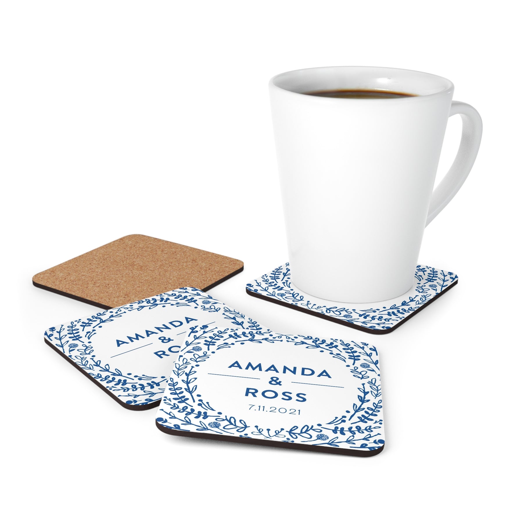 daily monogram - square custom coaster