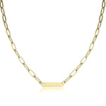 Paperclip Chain Necklace with Engraved Nameplate - Daily Monogram