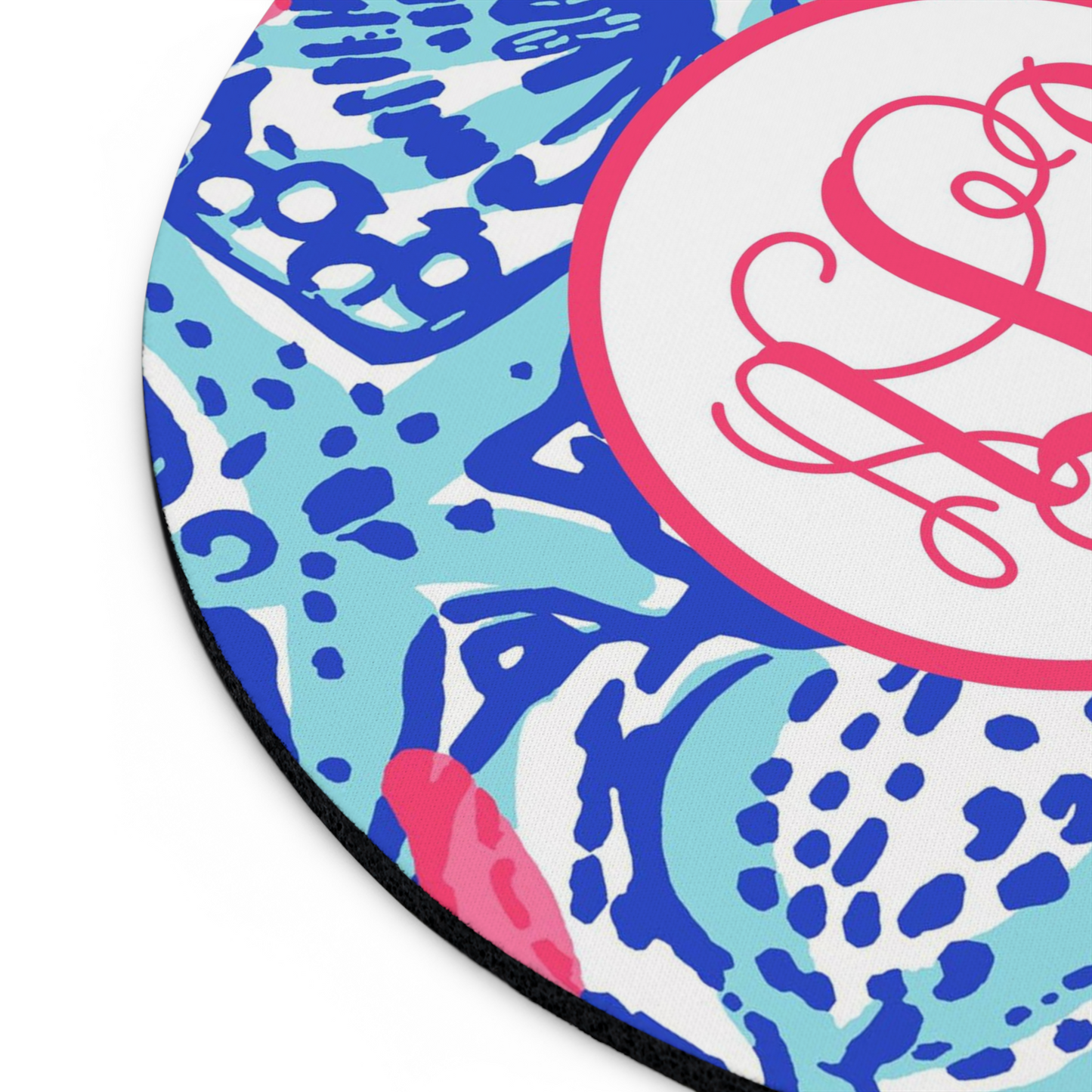 Patterned Monogram Mouse Pad - Round