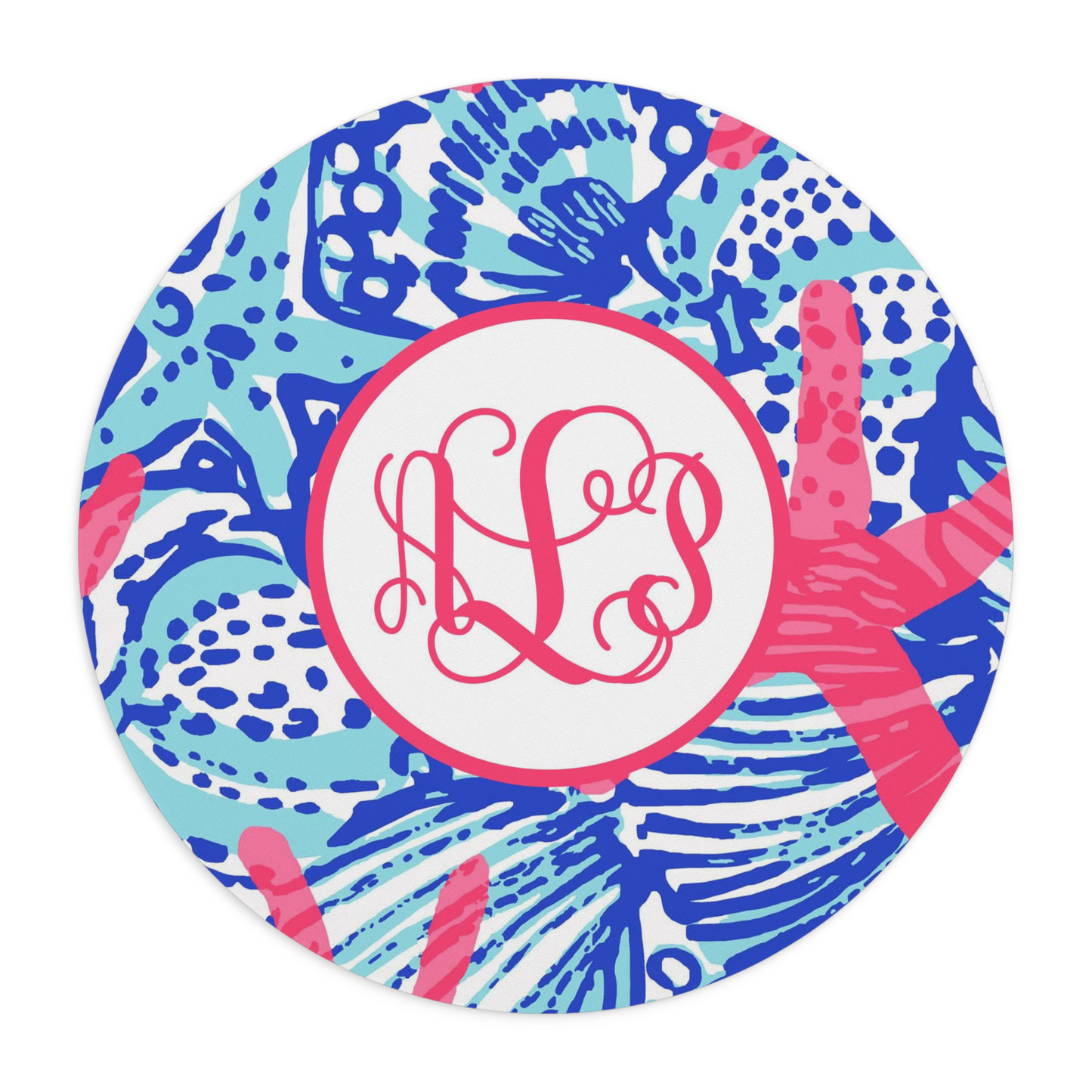 Patterned Monogram Mouse Pad - Round