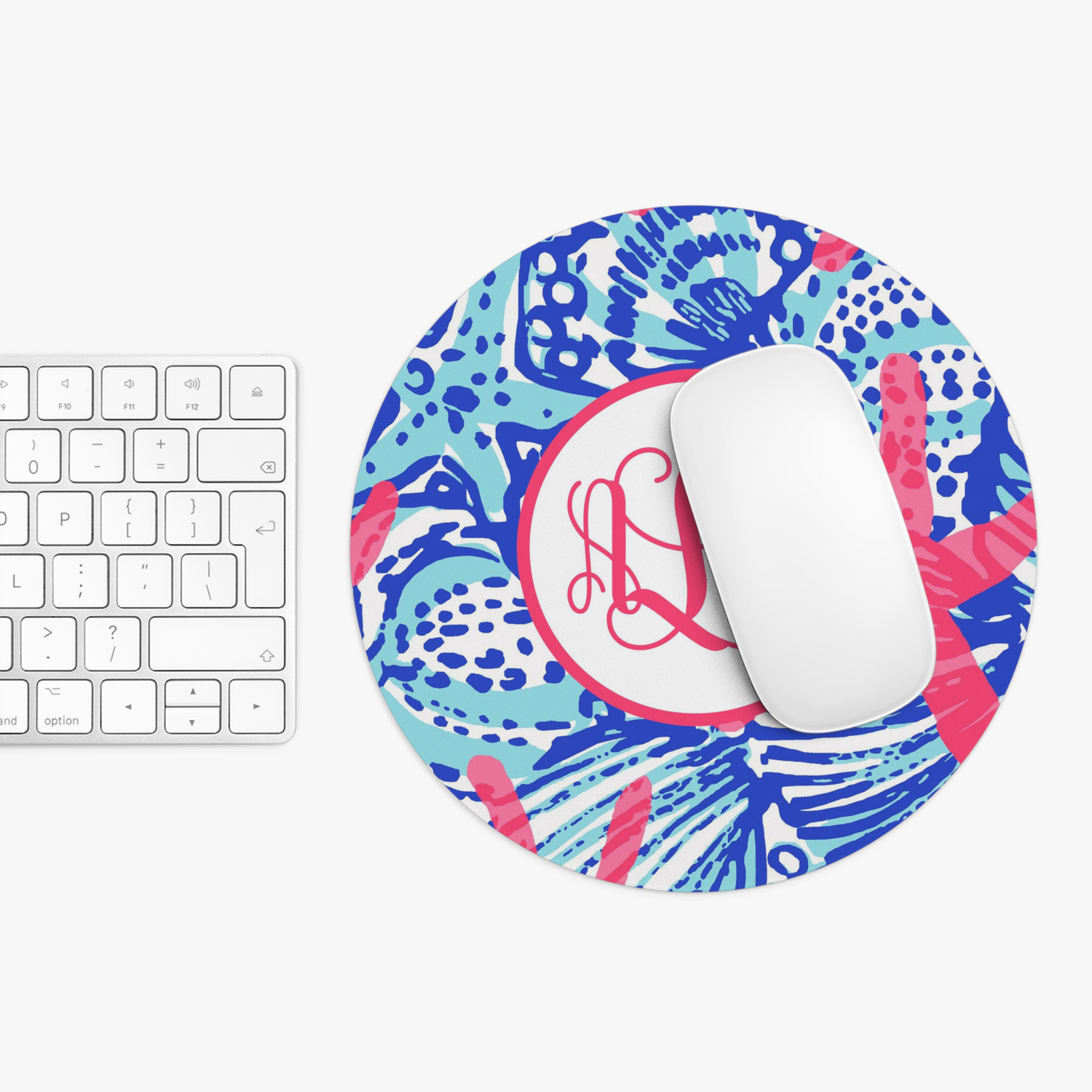 Patterned Monogram Mouse Pad - Round