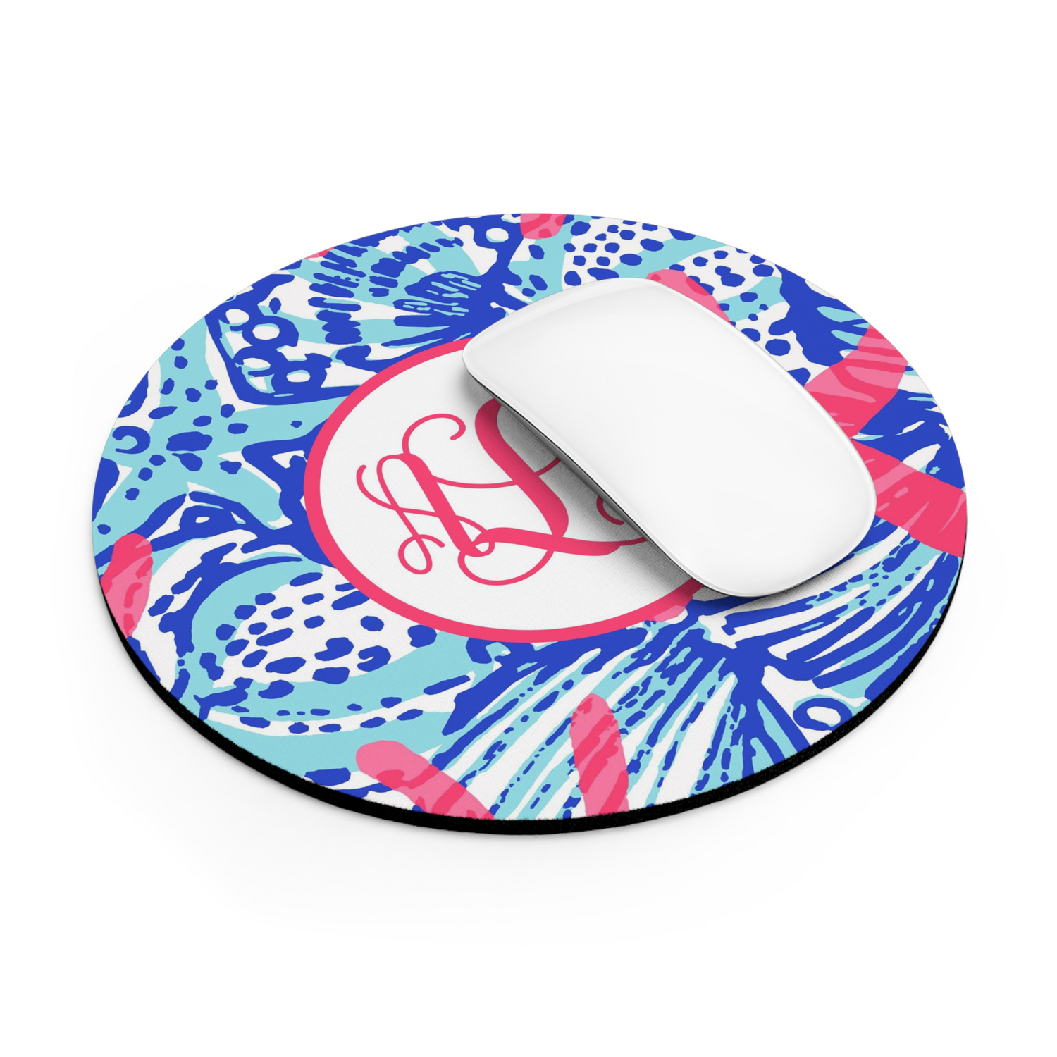 Patterned Monogram Mouse Pad - Round