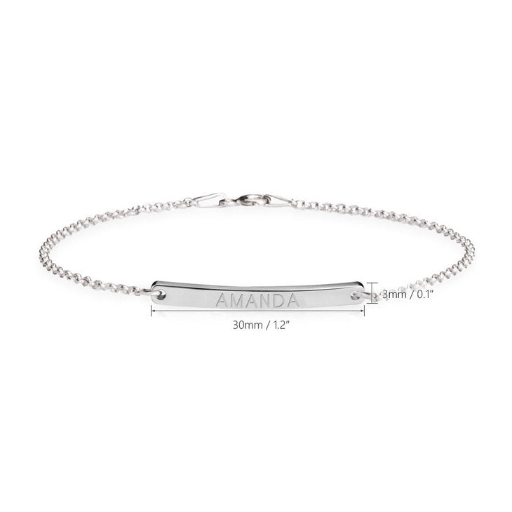 Engraved Skinny Bar Bracelet - Daily Monogram