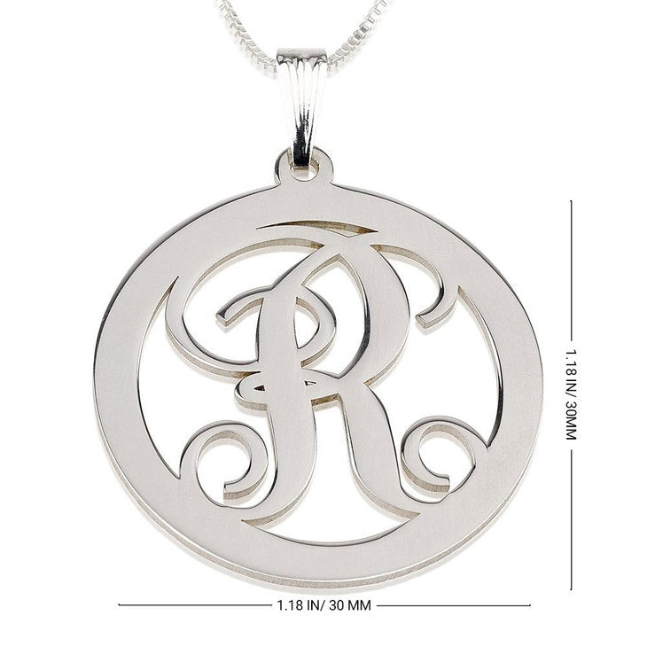 Circle Initial Cut Out Necklace - Daily Monogram