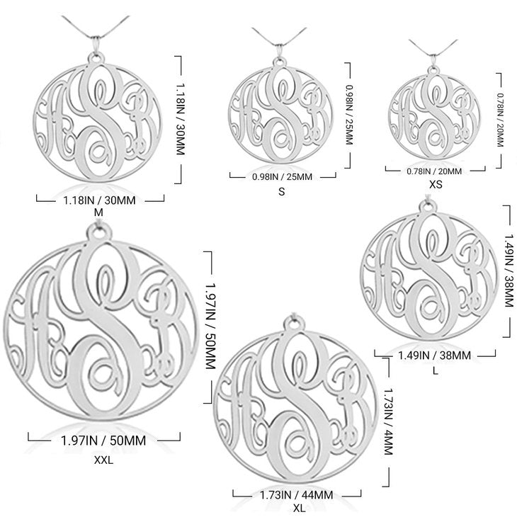 Circle Disc Monogram Necklace - Daily Monogram